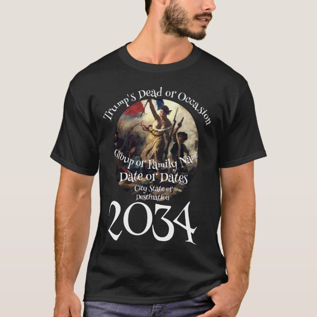 Camiseta 2034 Vacation Tour Trip Cruise Trump's Dead Party (Anverso)