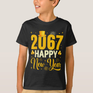 Camiseta 2067 Feliz Año Nuevo Retro Divertido 67 Seis Siete