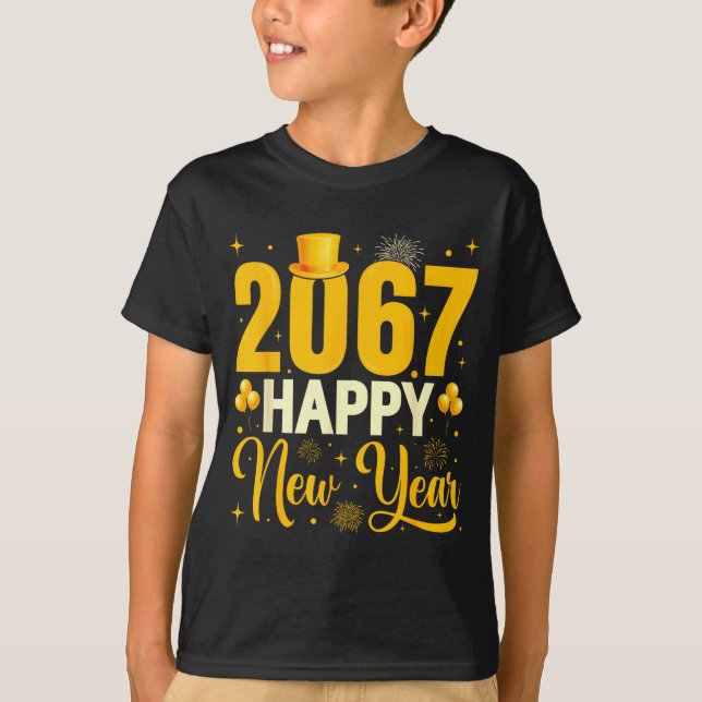 Camiseta 2067 Happy New Year Retro Funny 67 Six Seven Meme  (Anverso)