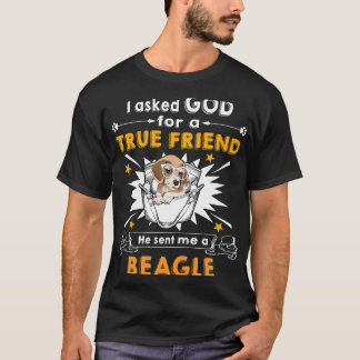 Camiseta 207 Le pidió a Dios un amigo verdadero un beagle