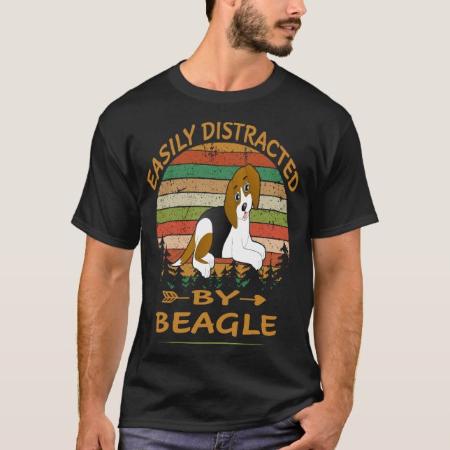 Camiseta 209 Fácilmente Distraído Por Beagle (Anverso)