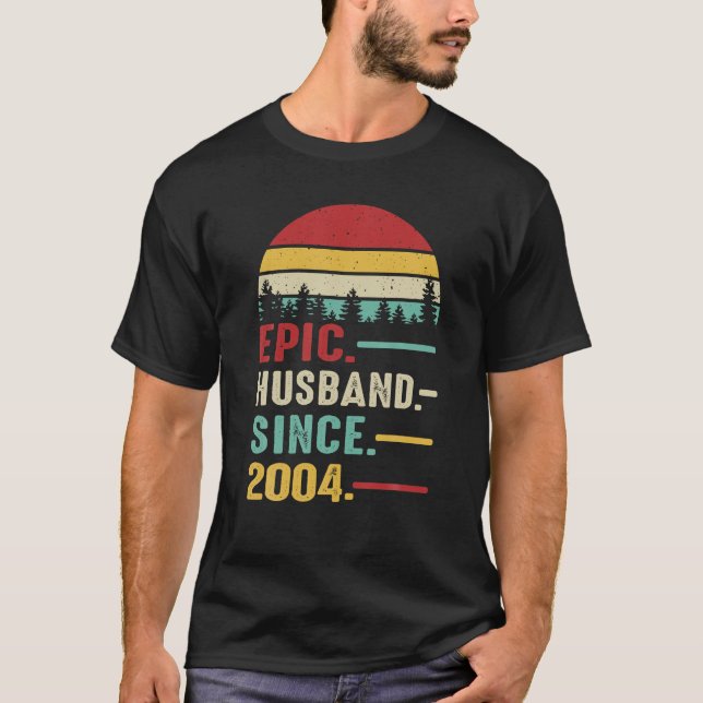 Camiseta 20.º Aniversario Boda De Su Esposo Épico (Anverso)