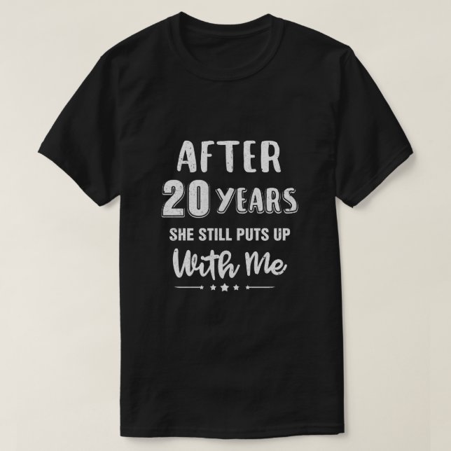 Camiseta 20.º Aniversario Boda Gracioso Regalo De Marido (Diseño del anverso)