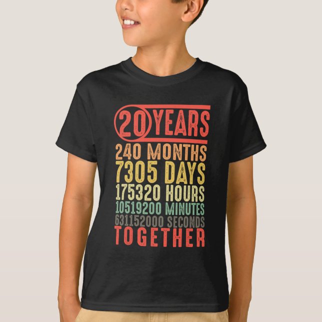 Camiseta 20.º Aniversario Boda Su Pareja Correspondiente (Anverso)