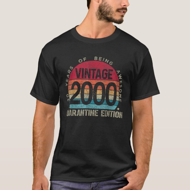 Camiseta 20.º Birthday Retro Limited Edition 2000 Quarantin (Anverso)