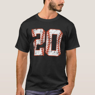 Camiseta 20.º Chica De Béisbol De Veinte Años