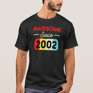 Camiseta 20.º cumpleaños increíble desde 2002 Tees Vintage 