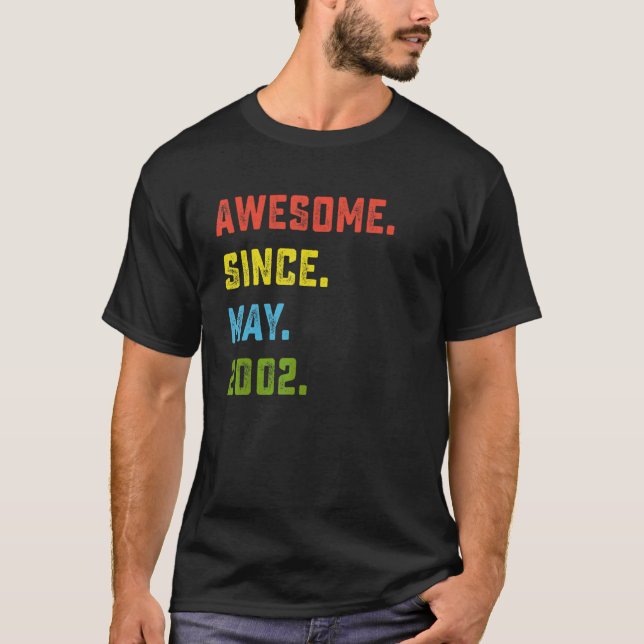 Camiseta 20.º cumpleaños increíble desde mayo de 2002 20 añ (Anverso)