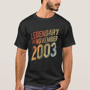 Camiseta 20.º cumpleaños legendario desde noviembre de 2003