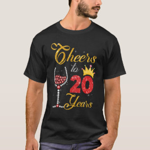 Camiseta 20.º Cumpleaños Saludos Al Cro De Vino De Beber De