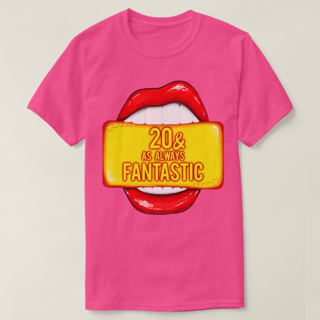 Camiseta 20 Aniversario 20 Como Siempre Fantástico Labios R (Diseño del anverso)
