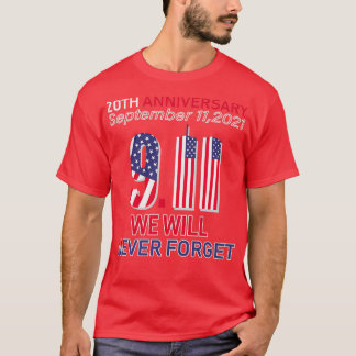 Camiseta 20° Aniversario 911 Nunca Olvidemos T
