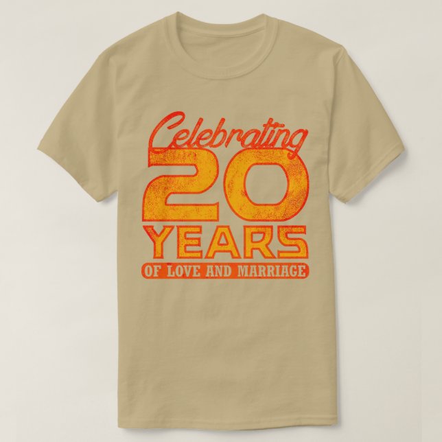 Camiseta 20° Aniversario Boda 20 Años De Matrimonio 4 (Diseño del anverso)