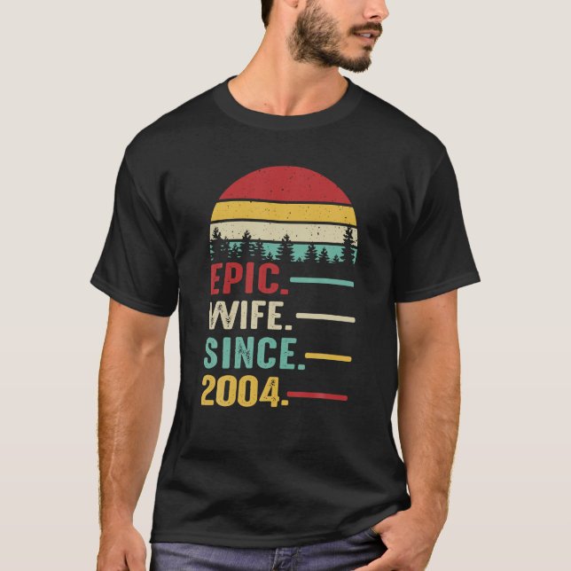 Camiseta 20° aniversario Boda de su épica esposa desde ento (Anverso)