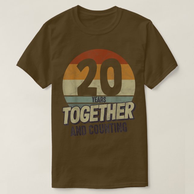Camiseta 20 Aniversario Boda Parejas matrimoniales 20 años (Diseño del anverso)