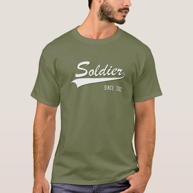 Camiseta 20° Aniversario De Soldado De Servicio Desde 2002  (Anverso)