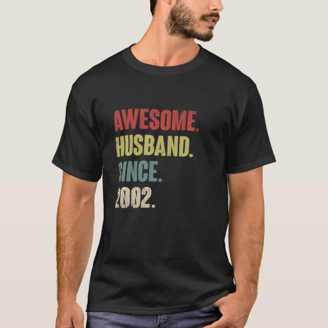 Camiseta 20 Aniversario de su Boda - Impresionante Esposo S (Anverso)
