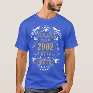 Camiseta 20 años 20 cumpleaños hecho nacer en 2002 hombres 