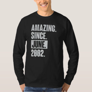 Camiseta 20 años de edad 20 cumpleaños asombroso desde juni