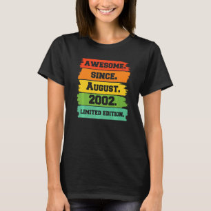 Camiseta 20 años de edad increíble desde agosto de 2002