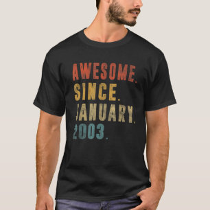 Camiseta 20 años de edad increíble desde el 2 de enero