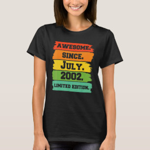 Camiseta 20 años de edad increíble desde julio de 2002