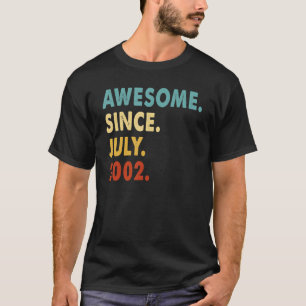 Camiseta 20 años de edad increíble desde julio de 2002