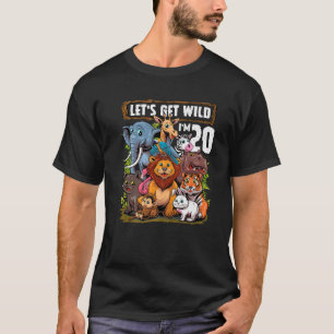 Camiseta 20 años de edad Zoológico Cumpleaños Safari Jun