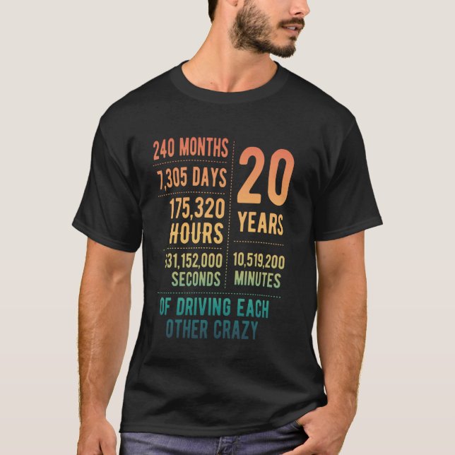Camiseta 20 años de matrimonio gracioso 20 años de Boda (Anverso)