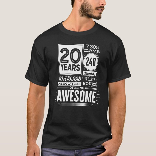 Camiseta 20 Años De Ser Increíble 7300 Días (Anverso)