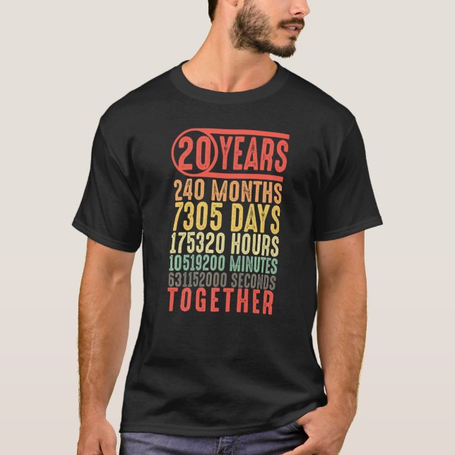 Camiseta 20 años juntos 20 años parejas casadas (Anverso)