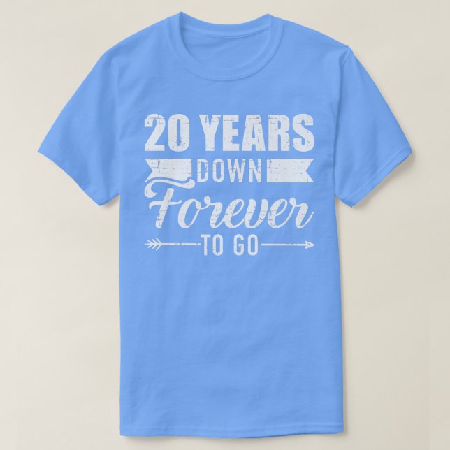 Camiseta 20 años para que el 20º boda anniv (Diseño del anverso)