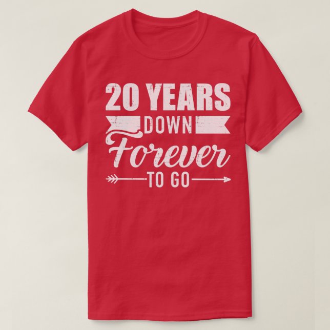 Camiseta 20 años para que el 20º boda anniv (Diseño del anverso)