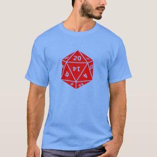 Camiseta 20 dados echados a un lado