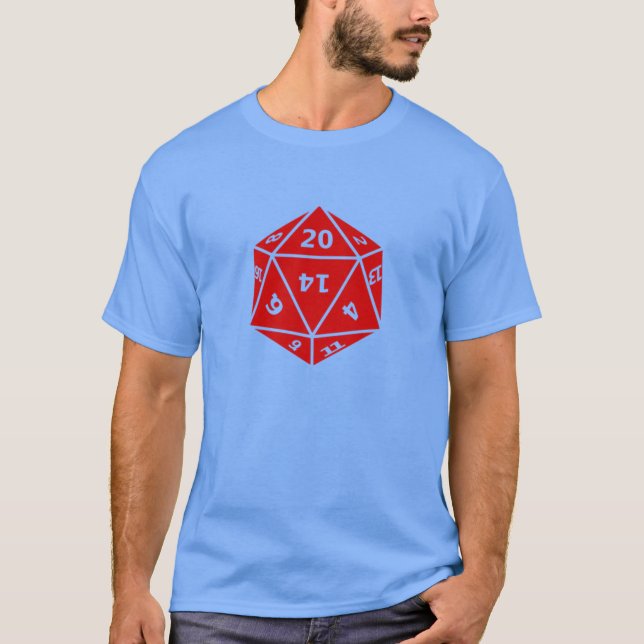 Camiseta 20 dados echados a un lado (Anverso)