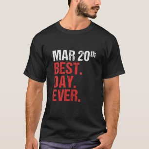 Camiseta 20 de marzo Aniversario de la Bachelor Party Boda 