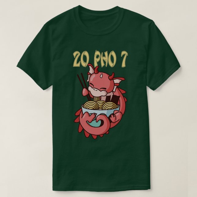Camiseta 20 Pho 7 Kawaii Dragón RamenOtaku (Diseño del anverso)