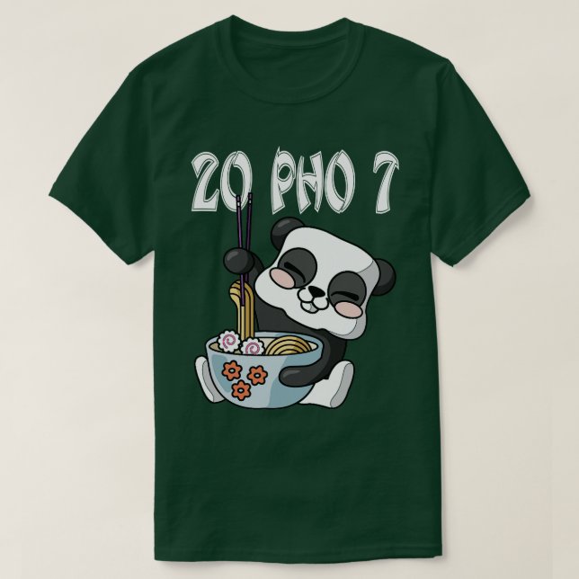 Camiseta 20 Pho 7 Kawaii Panda RamenOtaku Noodles Bowl (Diseño del anverso)