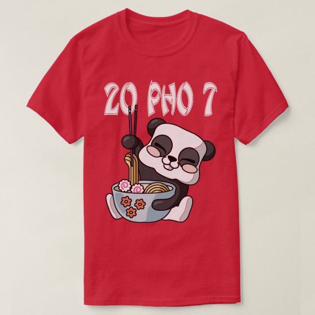 Camiseta 20 Pho 7 Kawaii Panda RamenOtaku Noodles Bowl (Diseño del anverso)