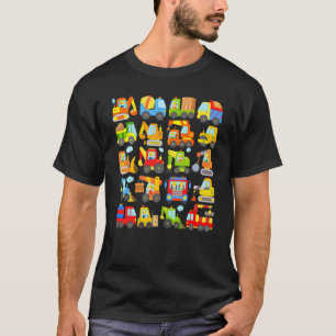 Camiseta 20 vehículos de construcción coches de excavadora 