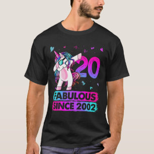 Camiseta 20 Year Old Unicorn Dabbing 20Th Birthday Girl Uni