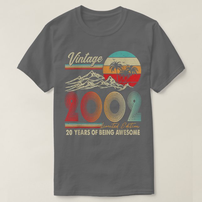 Camiseta 20 Years Old 20th Birthday Decoration 2002  (Diseño del anverso)