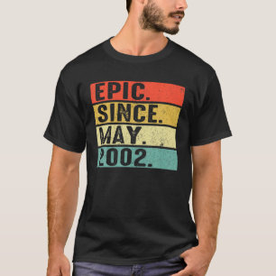 Camiseta 20 Years Old Epic Since May 2002 20Th Birthday Gif