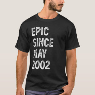 Camiseta 20 Years Old Epic Since May 2002 20th Birthday Men