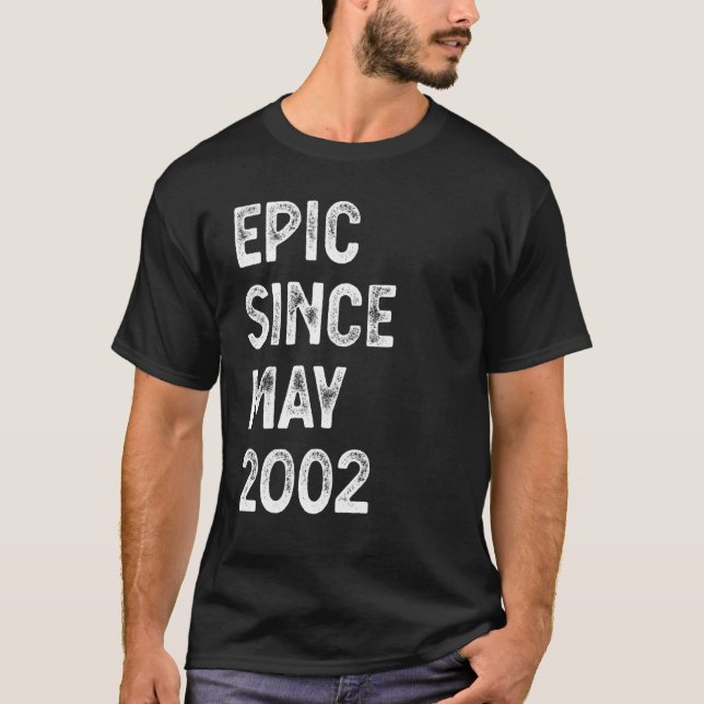 Camiseta 20 Years Old Epic Since May 2002 20th Birthday Men (Anverso)