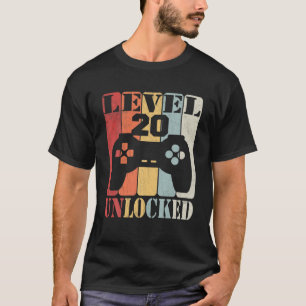 Camiseta 20Th Birthday Gift Level 20 Unlocked Birthday Boy
