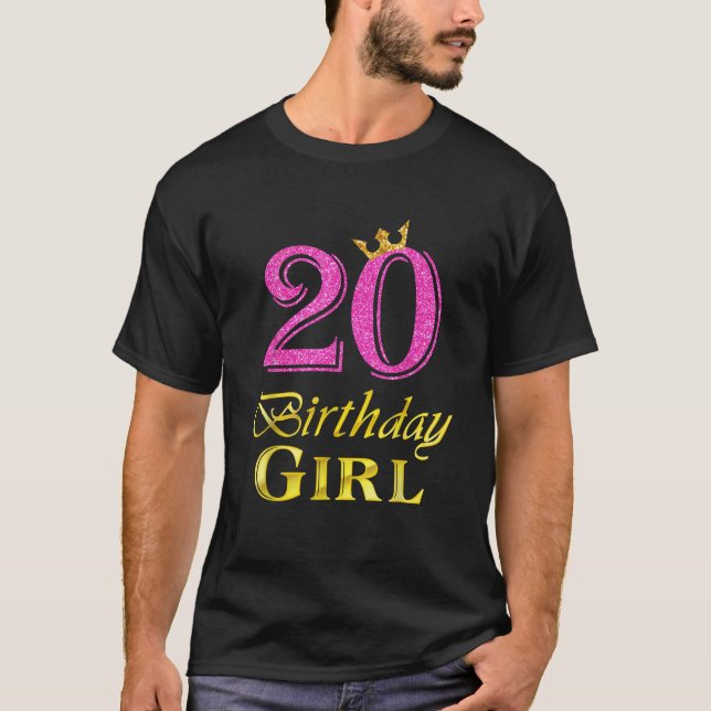 Camiseta 20th Birthday Girl Princess 20 Years Old 20th Birt (Anverso)