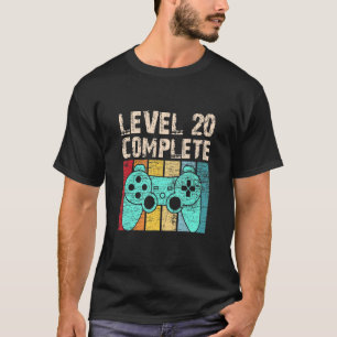 Camiseta 20th Birthday Level 20 Complete Birthday Gaming