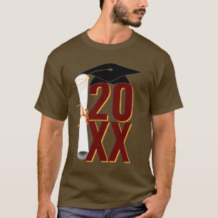 Camiseta 20XX Graduación de licenciatura y diploma