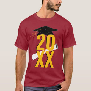 Camiseta 20XX Graduación de licenciatura y diploma